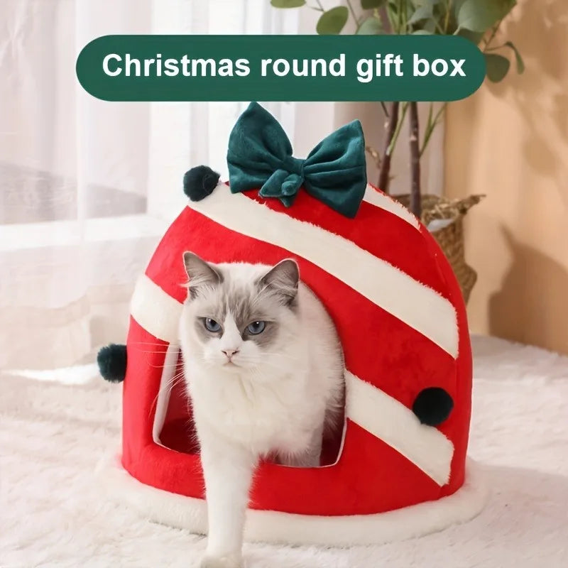 Bed Cats for Winter Christmas Cushions Warm Beds Accessories Pet Supplies Houses House Kitten Habitats Basket Goods Products