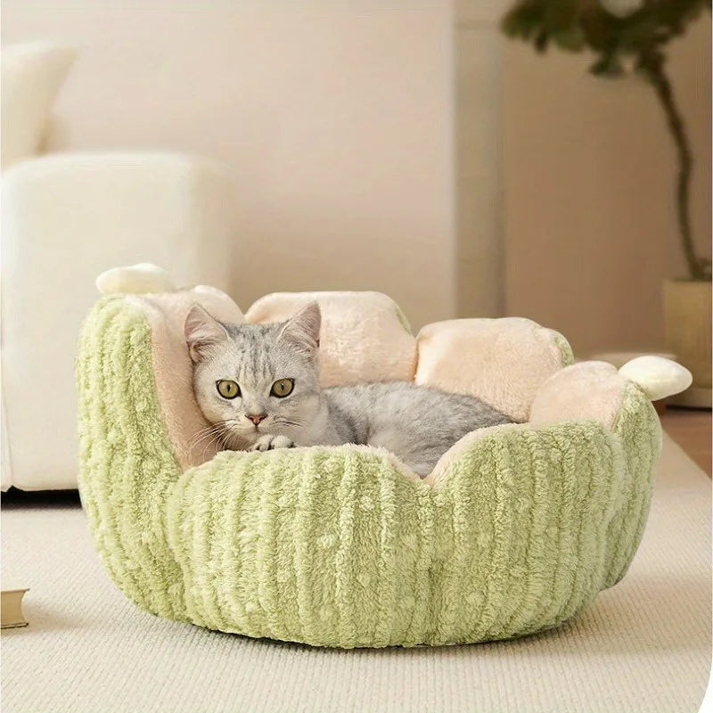 Cats Bed Plush Houses Warm Beds Winter Dog Mat Habitats All Pet Supplies House Accessories Basket Puppy Products Kitten Goods